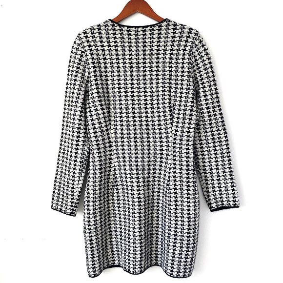 & Other Stories Wool Alpaca Blend Houndstooth Dress Black White - Picture 11 of 14
